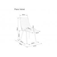 Scaun Tapitat PIANO B VELVET Genarom SN Crem / Bluvel 28
