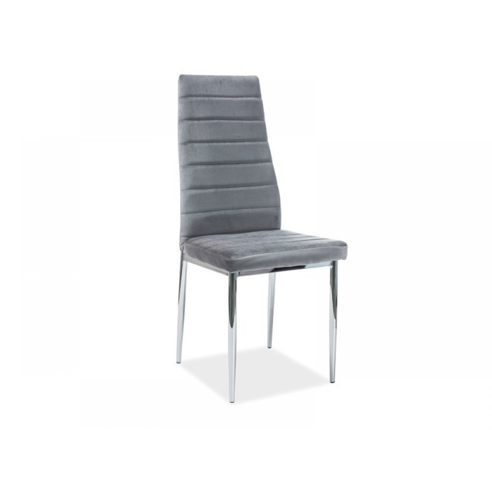 Scaun Tapitat H-261 VELVET Chrom Genarom SN Gri / Bluvel 14