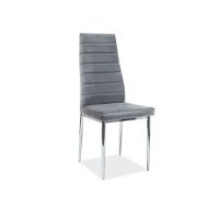 Scaun Tapitat H-261 VELVET Chrom Genarom SN Gri / Bluvel 14