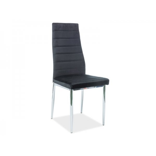 Scaun Tapitat H-261 VELVET Chrom Genarom SN Negru / Bluvel 19