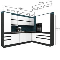 Bucatarie de colt FOLLOW 225-285 207 FRONT PAL  0164 / decor 4299