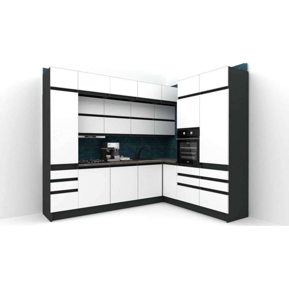 Bucatarie de colt FOLLOW 225-285 243 FRONT PAL  0164 / decor Alb