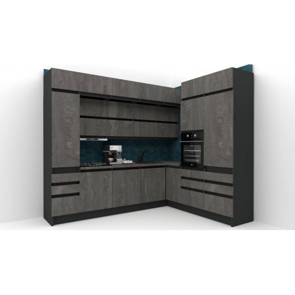 Bucatarie de colt FOLLOW 225-285 243 FRONT PAL  0164 / decor K352
