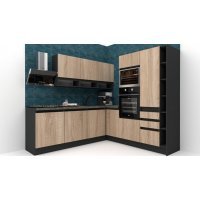 Bucatarie de colt FOLLOW 240-225 207 FRONT PAL  0164 / decor 3025