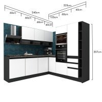 Bucatarie de colt FOLLOW 240-225 207 FRONT PAL  0164 / decor K001