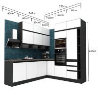 Bucatarie de colt FOLLOW 240-225 243 FRONT PAL  0164 / decor K001