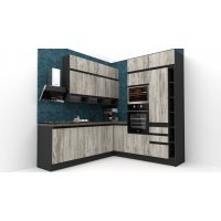 Bucatarie de colt FOLLOW 240-225 243 FRONT PAL  0164 / decor K084