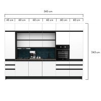 Bucatarie de colt FOLLOW 345-243 FRONT PAL  0164 / decor Alb