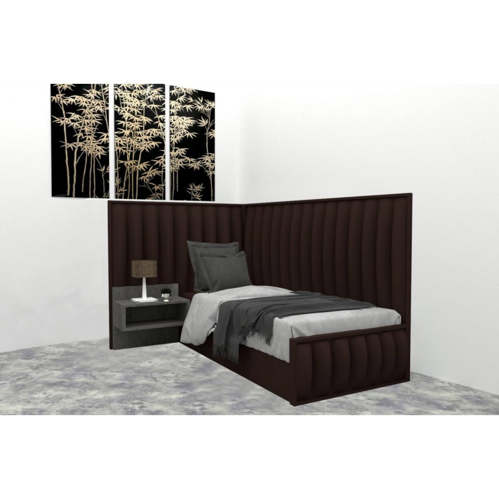 Pat Tapitat de Colt DIVINO 90 DR fara noptiere, Kronos 06 Pat Tapitat de Colt DIVINO 90 DR fara noptiere, Kronos 06