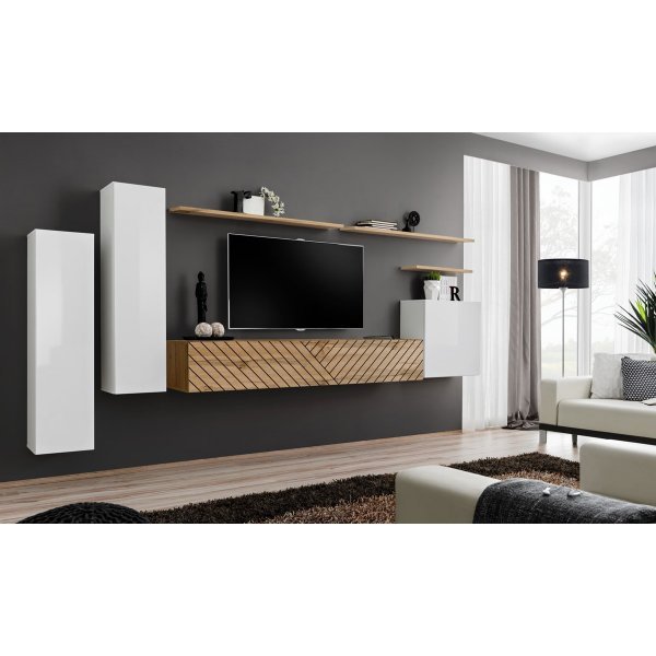 Living SWITCH LAMEL 1 WWTL SW 1 Genarom AM Alb Lucios / Stejar Wotan Lamel