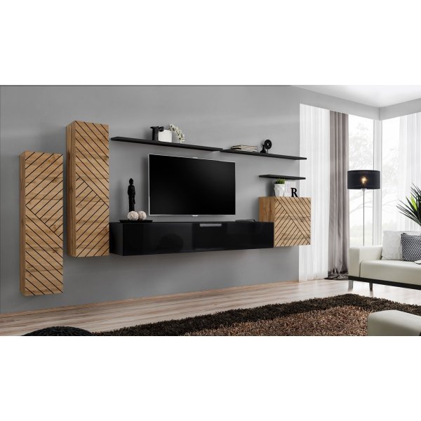 Living SWITCH LAMEL 1 WTSL SW 1 Genarom AM Stejar Wotan Lamel / Negru Lucios