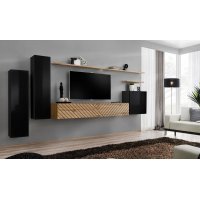 Living SWITCH LAMEL 1 SWTL SW 1 Genarom AM Negru Lucios / Stejar Wotan Lamel