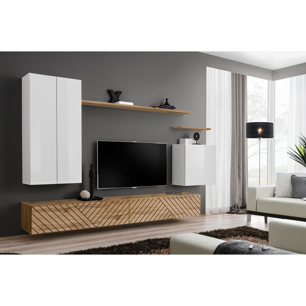 Living SWITCH LAMEL 2 WWTL SW 2 Genarom AM Alb Lucios / Stejar Wotan Lamel