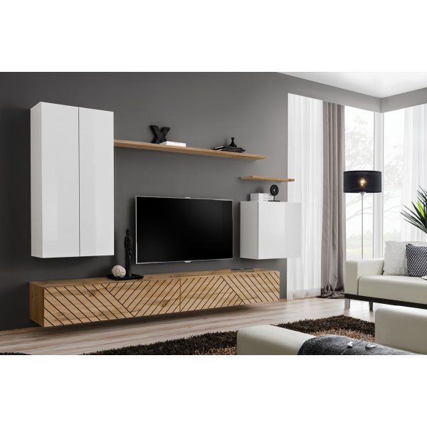 Living SWITCH LAMEL 2 WWTL SW 2 Genarom AM Alb Lucios / Stejar Wotan Lamel