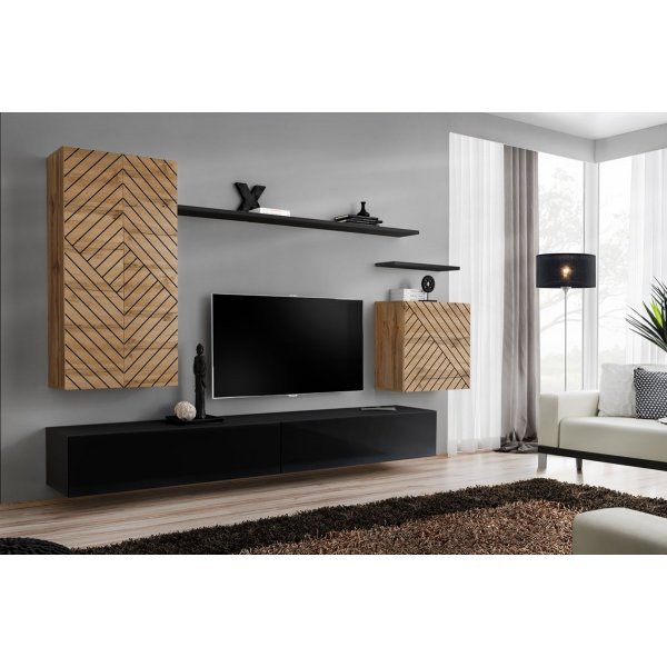 Living SWITCH LAMEL 2 WTSL SW 2 Genarom AM Stejar Wotan Lamel / Negru Lucios