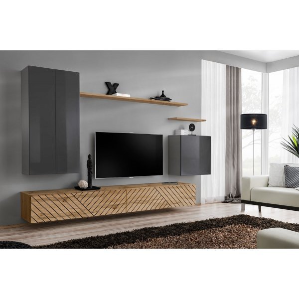 Living SWITCH LAMEL 2 GWTL SW 2 Genarom AM Grafit Lucios / Stejar Wotan Lamel