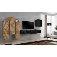Living SWITCH LAMEL 3 WTSL SW 3 Genarom AM Stejar Wotan Lamel / Negru Lucios
