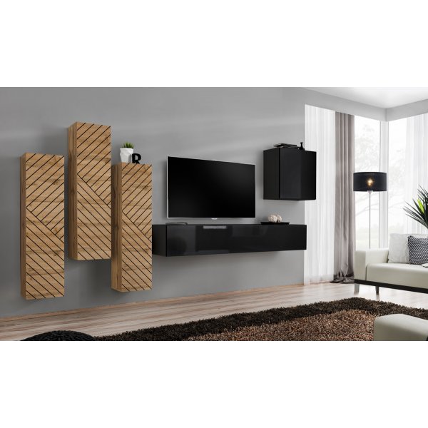 Living SWITCH LAMEL 3 WTSL SW 3 Genarom AM Stejar Wotan Lamel / Negru Lucios