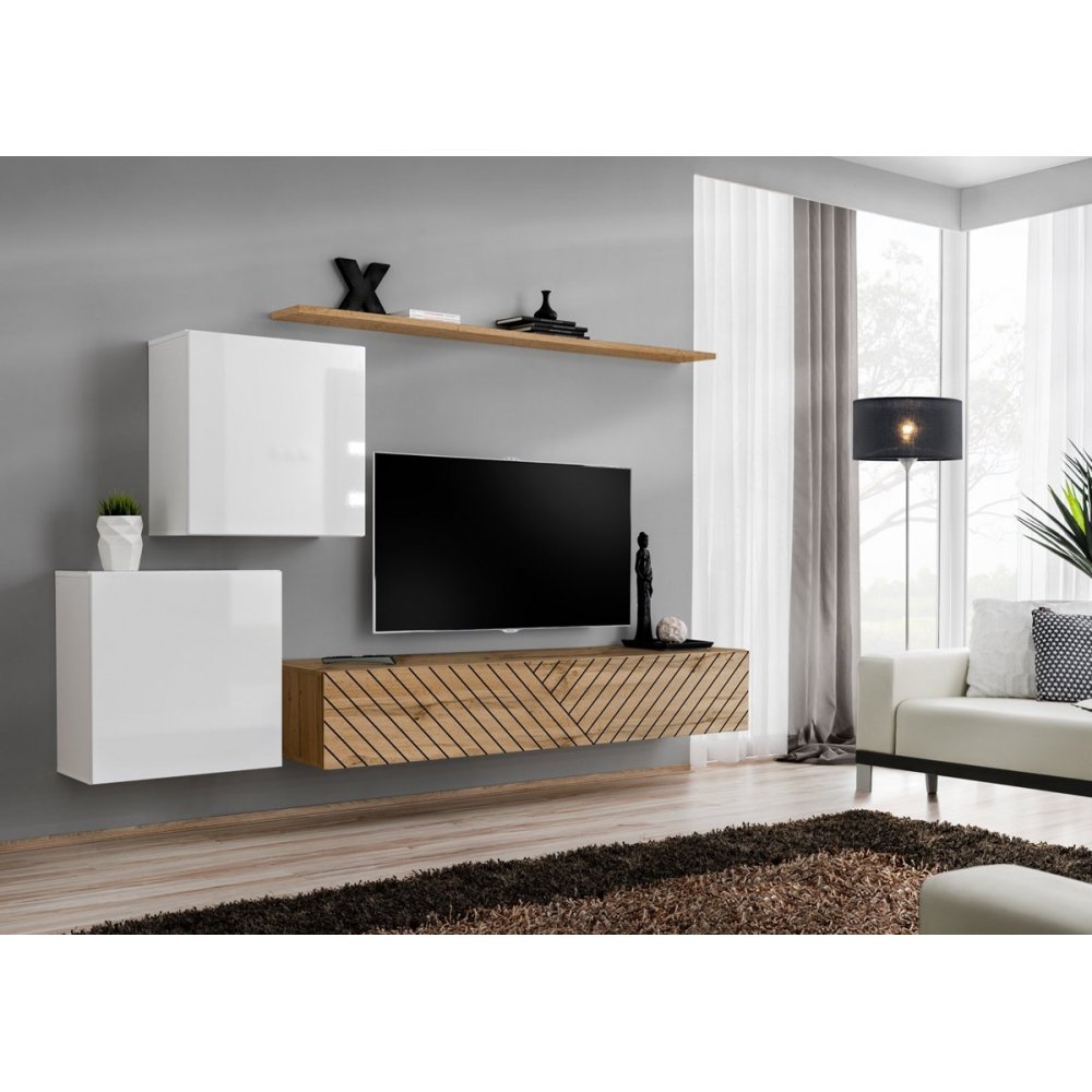 Living SWITCH LAMEL 5 WWTL SW 5 Genarom AM Alb Lucios / Stejar Wotan Lamel