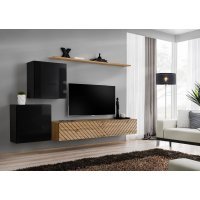 Living SWITCH LAMEL 5 SWTL SW 5 Genarom AM Negru Lucios / Stejar Wotan Lamel