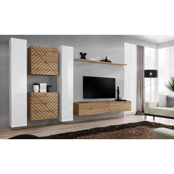 Living SWITCH LAMEL 6 WWTL SW 6 Genarom AM Alb Lucios / Stejar Wotan Lamel