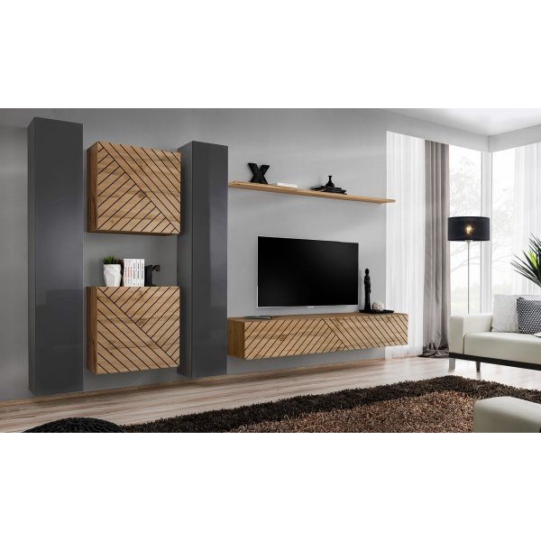 Living SWITCH LAMEL 6 GWTL SW 6 Genarom AM Grafit Lucios / Stejar Wotan Lamel