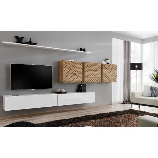 Living SWITCH LAMEL 7 WWTL SW 7 Genarom AM Alb Lucios / Stejar Wotan Lamel