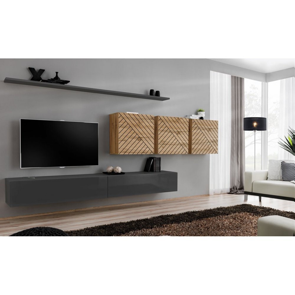 Living SWITCH LAMEL 7 GWTL SW 7 Genarom AM Grafit Lucios / Stejar Wotan Lamel