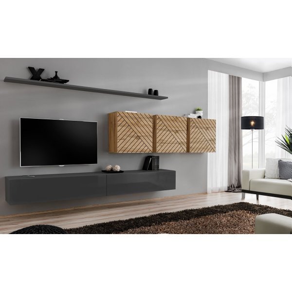 Living SWITCH LAMEL 7 GWTL SW 7 Genarom AM Grafit Lucios / Stejar Wotan Lamel