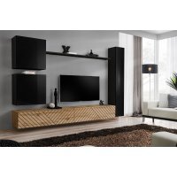 Living SWITCH LAMEL 8 SWTL SW 8 Genarom AM Negru Lucios / Stejar Wotan Lamel