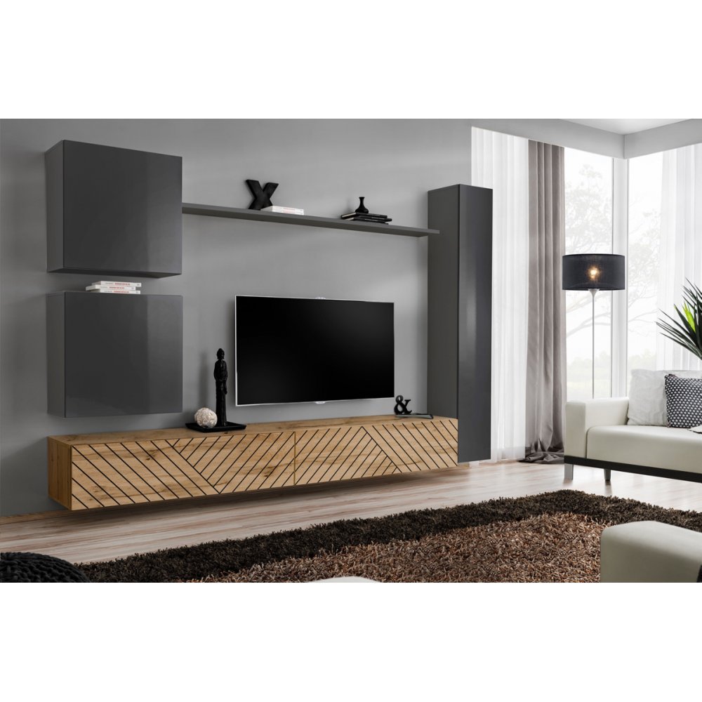 Living SWITCH LAMEL 8 GWTL SW 8 Genarom AM Grafit Lucios / Stejar Wotan Lamel