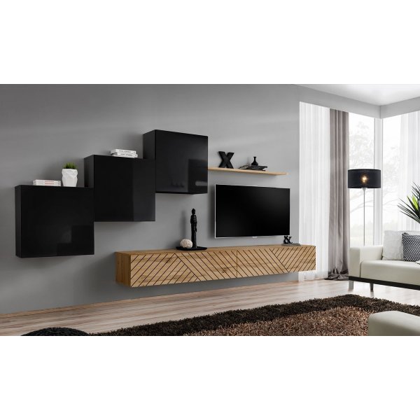 Living SWITCH LAMEL 10 SWTL SW 10 Genarom AM Negru Lucios / Stejar Wotan Lamel