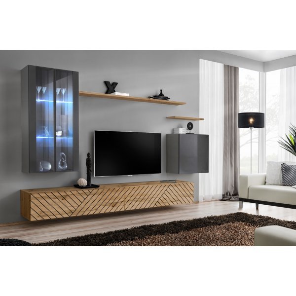 Living SWITCH LAMEL 12 GWTL SW 12 Genarom AM Grafit Lucios / Stejar Wotan Lamel