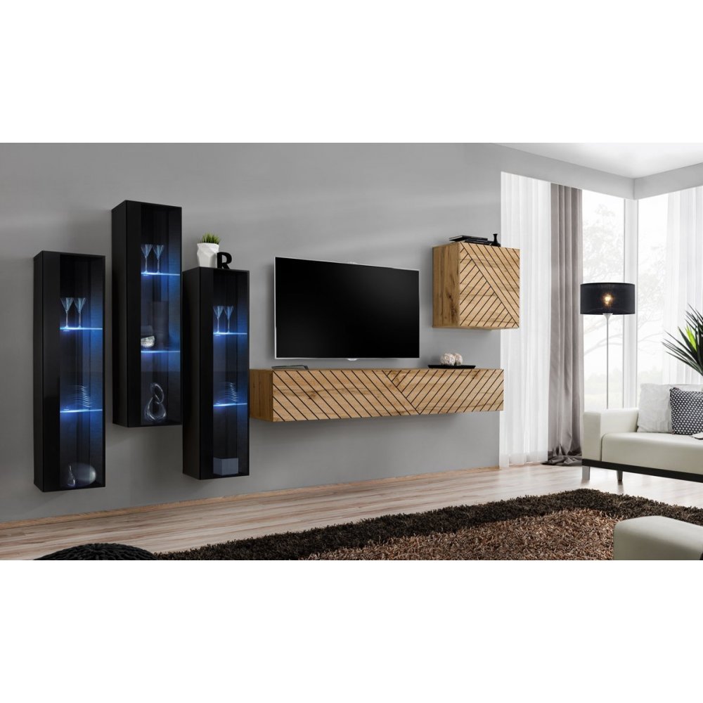 Living SWITCH 13 SWTL SW 13 Genarom AM Negru Lucios / Stejar Wotan Lamel