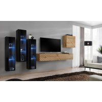 Living SWITCH 13 SWTL SW 13 Genarom AM Negru Lucios / Stejar Wotan Lamel