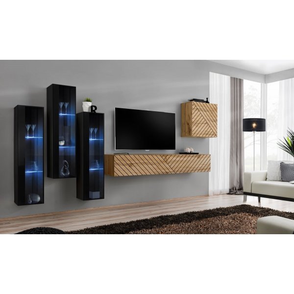 Living SWITCH 13 SWTL SW 13 Genarom AM Negru Lucios / Stejar Wotan Lamel
