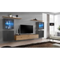 Living SWITCH LAMEL 14 GWTL SW 14 Genarom AM Negru Lucios / Stejar Wotan Lamel