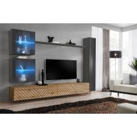 Living SWITCH LAMEL 18 GWTL SW 18 Genarom AM Negru Lucios / Stejar Wotan Lamel