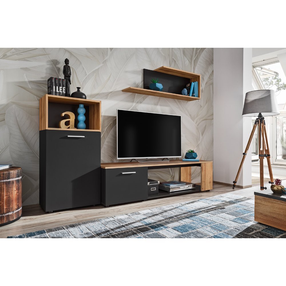 Living MAZE I ZWT MZ1 Genarom AM Negru / Stejar Wotan