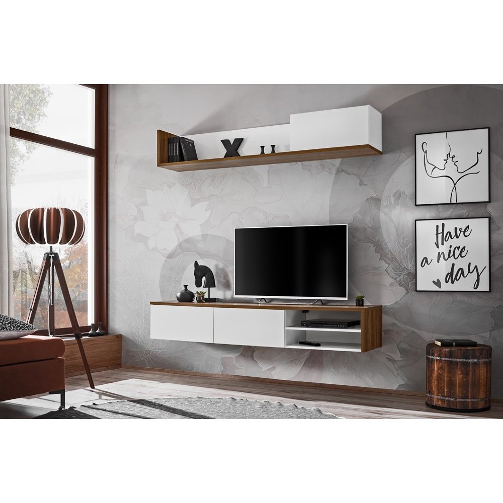 Living DALLAS RSW DL Genarom AM Alb / Stejar Sterling