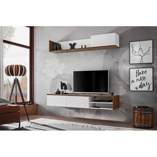 Living DALLAS RSW DL Genarom AM Alb / Stejar Sterling