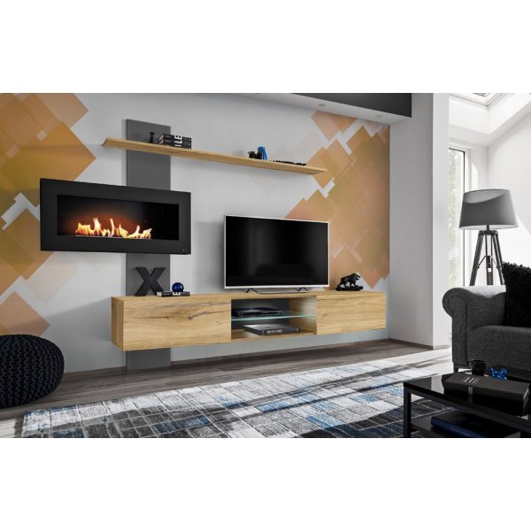 Living FLAME B ANFS FLB Genarom AM Antracyt / Stejar Flagstaff