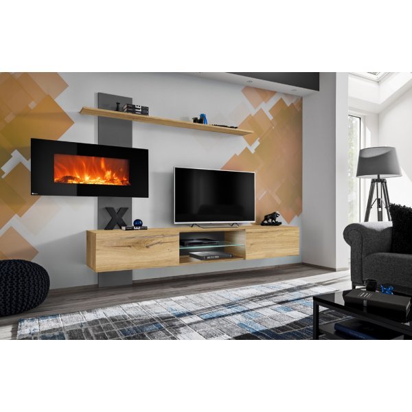 Living FLAME E ANFS FLE Genarom AM Antracyt / Stejar Flagstaff