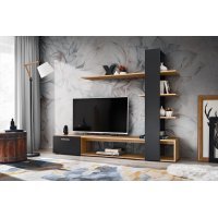 Living ECO WTZ EC Genarom AM Negru Mat / Stejar Wotan