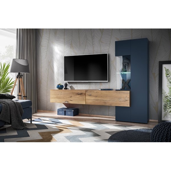 Living MARINO BFS MR Genarom AM Stejar Flagstaff / Albastru Inchis
