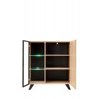 Vitrina LIAM HJZ LM WSN Genarom AM Hickory Jackson / Czarne Paski