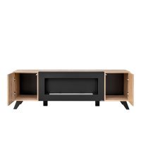 Comoda TV LIAM HJZ LM RTV-K Genarom AM Hickory Jackson / Czarne Paski
