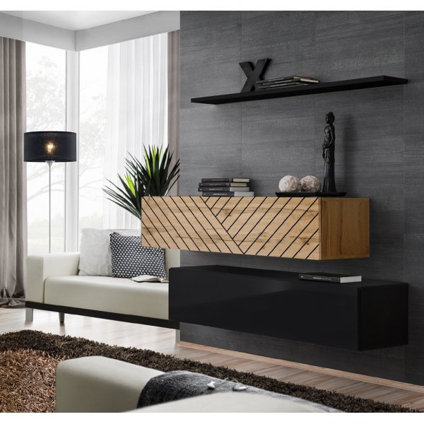 Living SWITCH LAMEL SB II WTSL SW SB2 Genarom AM Stejar Wotan / Negru Lucios