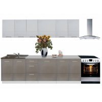 Bucatarie PAULA GRI 260, cu Blat Termorezistent, 260 x 60 cm
